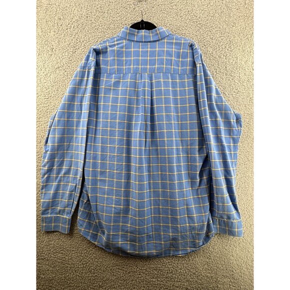 Cinch Plaid Long-Sleeve Button-Up Shirt Blue And Yellow Size Large - Picture 2 of 7
